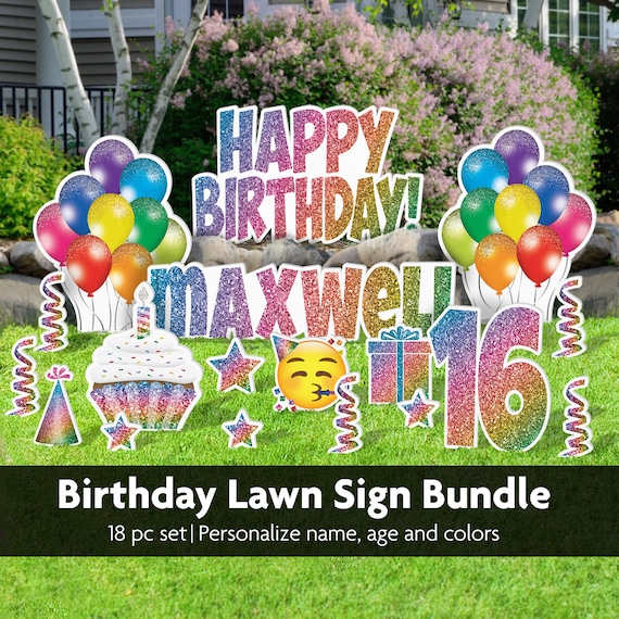 Happy Birthday Yard Signs Custom at Ilene Haase blog
