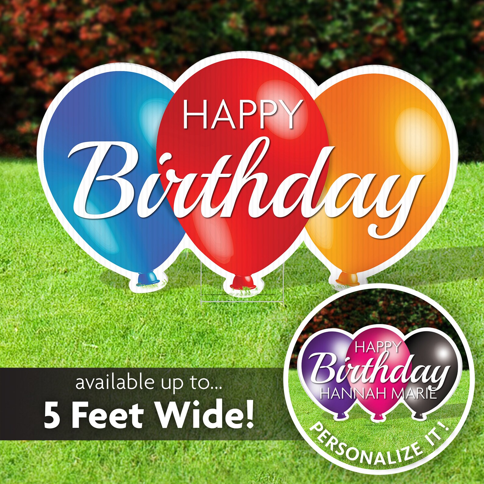 Happy Birthday Lawn Sign Yard Sign Birthday Balloon Etsy