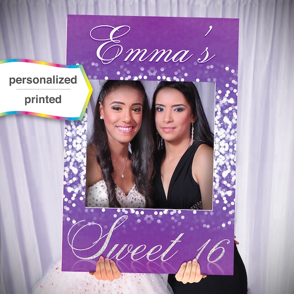 Sweet 16 Selfie Board, Printed, Personalized, Instagram, Facebook Selfie Frame, 16th Birthday Party photo frame, Photo Prop