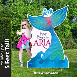 Mermaid Tail Birthday Yard Sign, Mermaid personalized birthday sign, lawn sign, birthday party decoration, gift