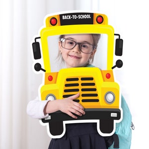 Personalized Back To School School Bus Selfie Frame | Printed | Photo Prop, 1st day of school, 1st day of school, First Day Photo Prop