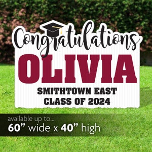 Graduation Yard Sign, Class of 2024, Personalized Grad Lawn Sign, Graduation Banner for Indoor or Outdoor, Party Decoration, Graduation Gift