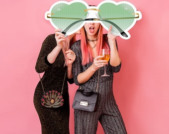 Heart Sunglasses Lawn Sign, Bachelorette Party Decorations, Photo Booth Prop, Printed