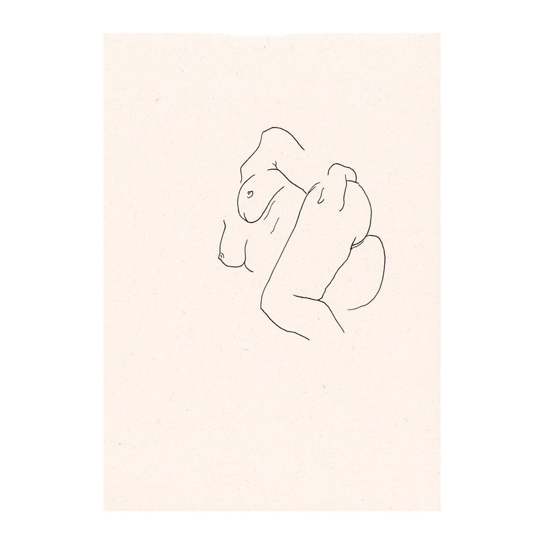 Nude Line Art Illustration Custom Commissions Aesthetic Minimalist Wall Art