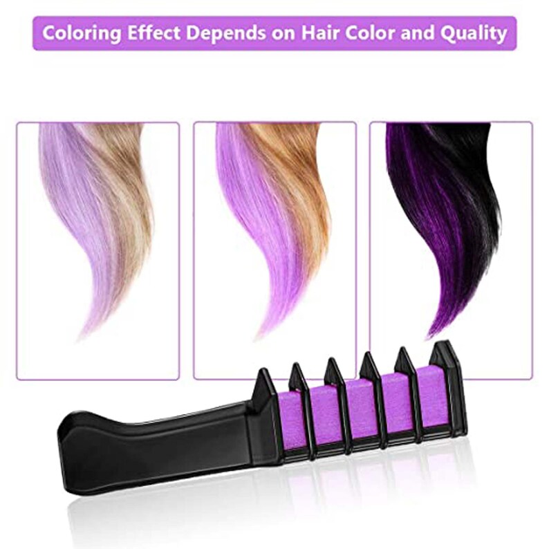 New Hair Chalk Comb Temporary Bright Hair Color Dye for Girls Etsy