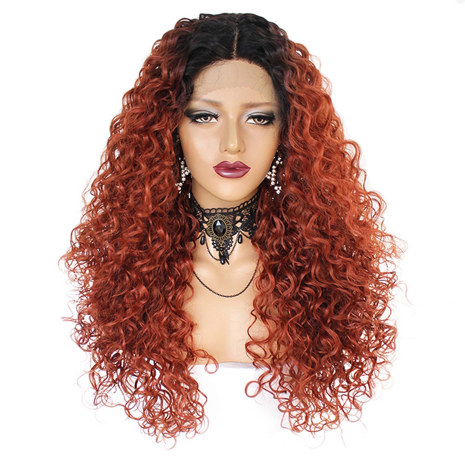 Long Curly Wig Pastel Wig Gradient Brown Wig Small Curly Etsy