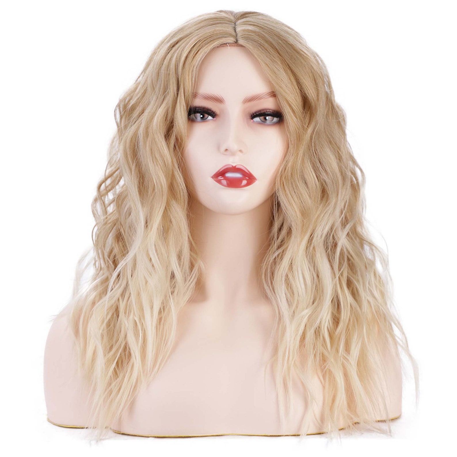 Long Hair Fluffy Twisted Wig Rose Net Wig Gradient Golden Etsy
