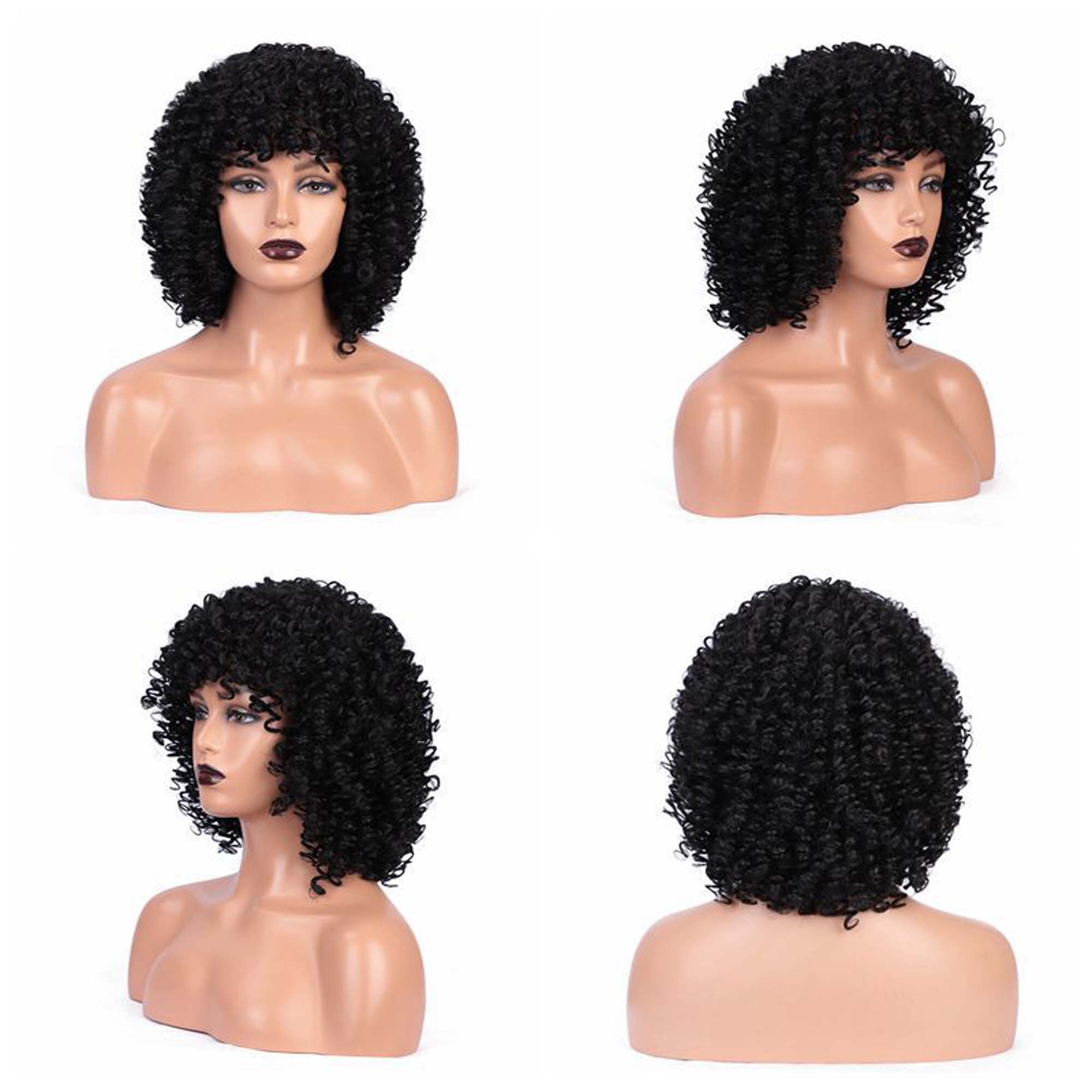 Wig for Bangs Short Curly Wig Wig for Black Woman Fluffy Etsy