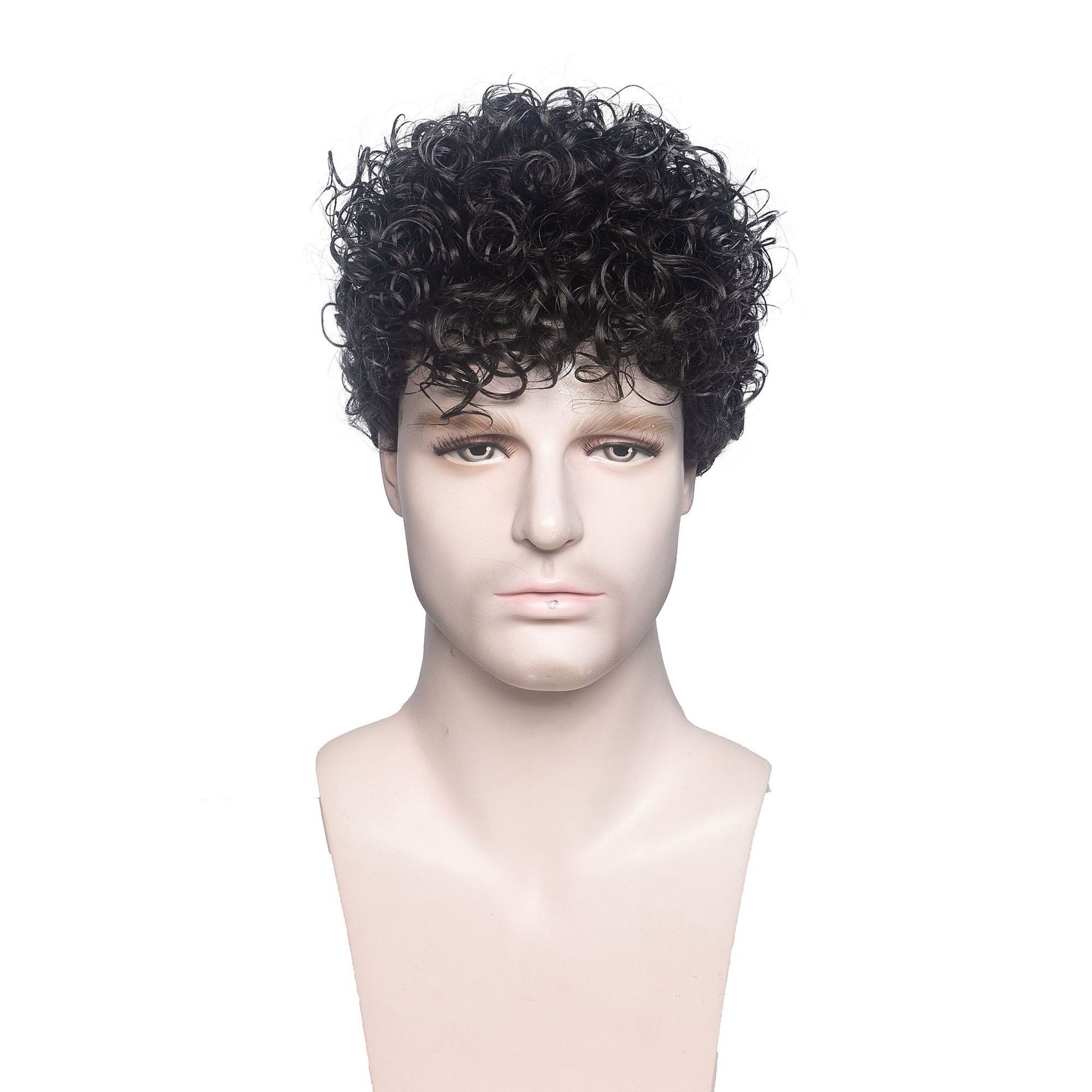Men's Wigs Men's Fashion Wigs Natural Black Wigs Etsy