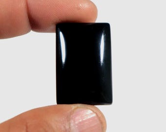Black Onyx Cabochon Octagon: Natural Gemstone (29x20x7 mm, 41.25 Cts