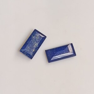 2 Faceted Lapis Lazuli Gemstones: Octagon Step Cut, 14x7 mm