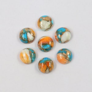 AAA+ Quality Natural Turquoise Cabochon Round Shape Oyster Copper Turquoise Cab wholesale Oyster Turquoise Lot for Jewelry Making All Size
