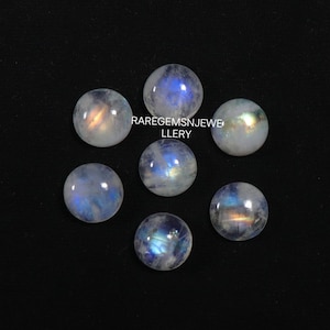 AAA+ Quality Natural Rainbow Moonstone Cabochon Round Shape Rainbow Moonstone Cabochon Wholesale Rainbow Moonstone Lot for Jewelry Making