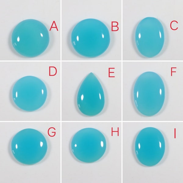 AAA+ Quality Paraiba Chalcedony Smooth Cabochon, Natural Paraiba Chalcedony Onyx Gemstone, Mix Shape, For Jewelry Making Loose Cabochon
