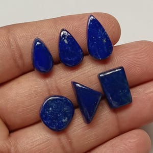 6 Pcs, Lapis Lazuli, Multi Shape Lapis Lazuli Gemstone, Natural Lapis Lazuli Cabochon, Loose Lapis Lazuli, Wholesale Lapis Lazuli Lot