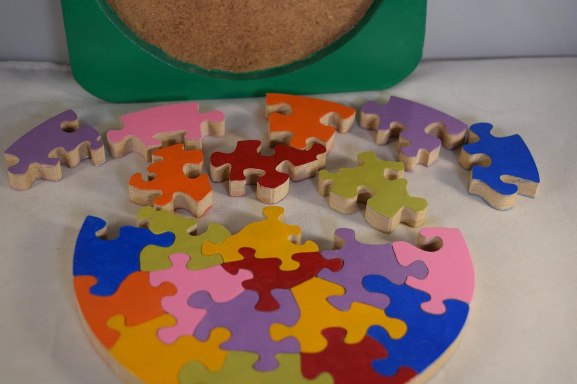 Brightly Coloured Circular Puzzle in a Frame, Suitable for Adults and Children, Stimulating