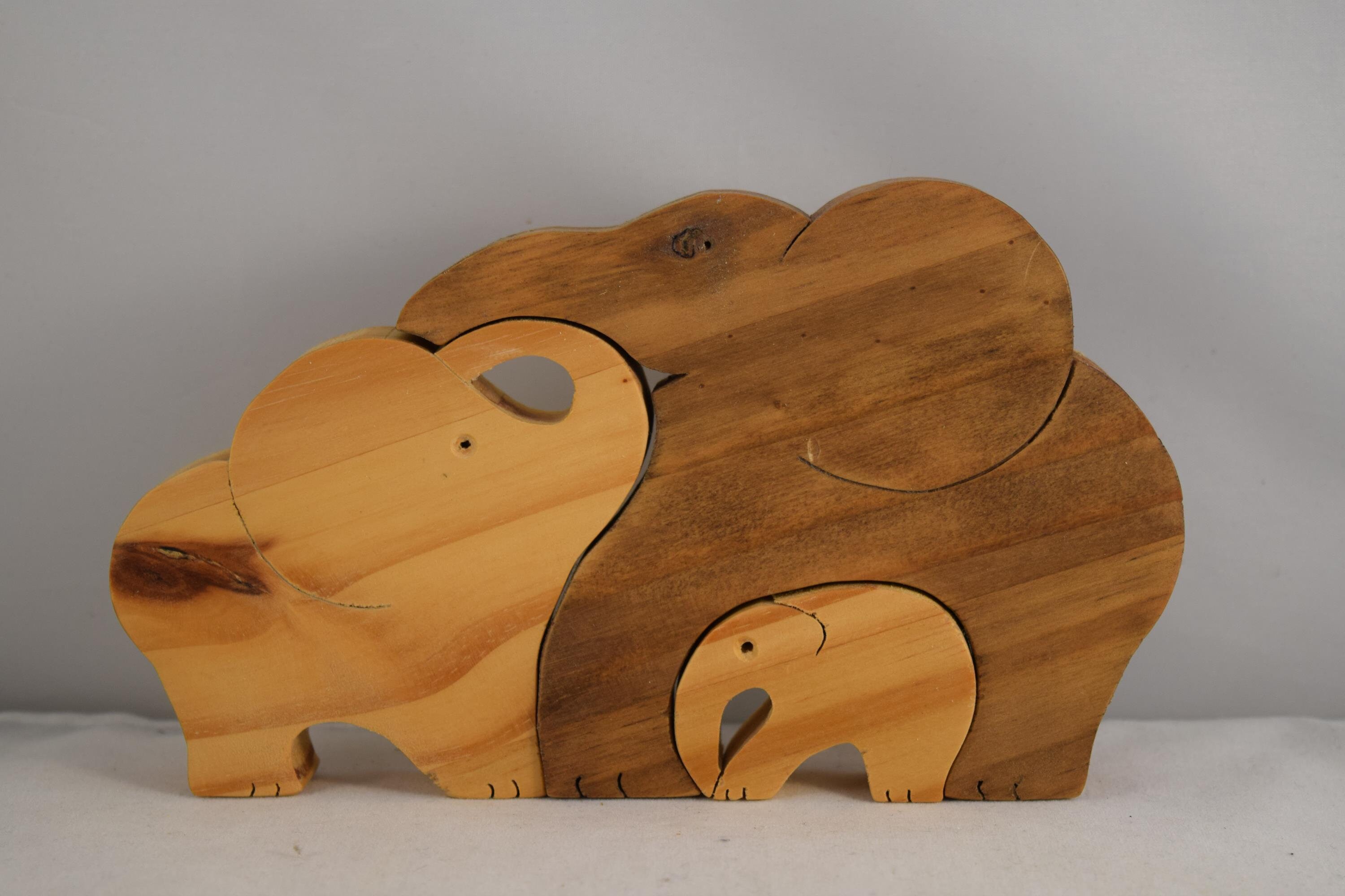 Puzzle Des 3 Éléphants en Bois, Ornement Gracieux, Cadeau Idéal, Convient Aux Adultes et Enfants, Be