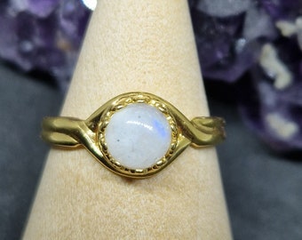 Peristerite gold plated ring