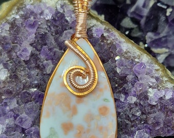 Druzy rosetta agate necklace