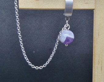 Mono chain and amethyst buckle