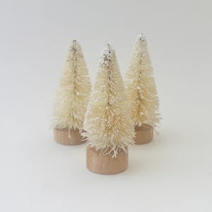 2” Tiny Bottle Brush Christmas Trees (White)