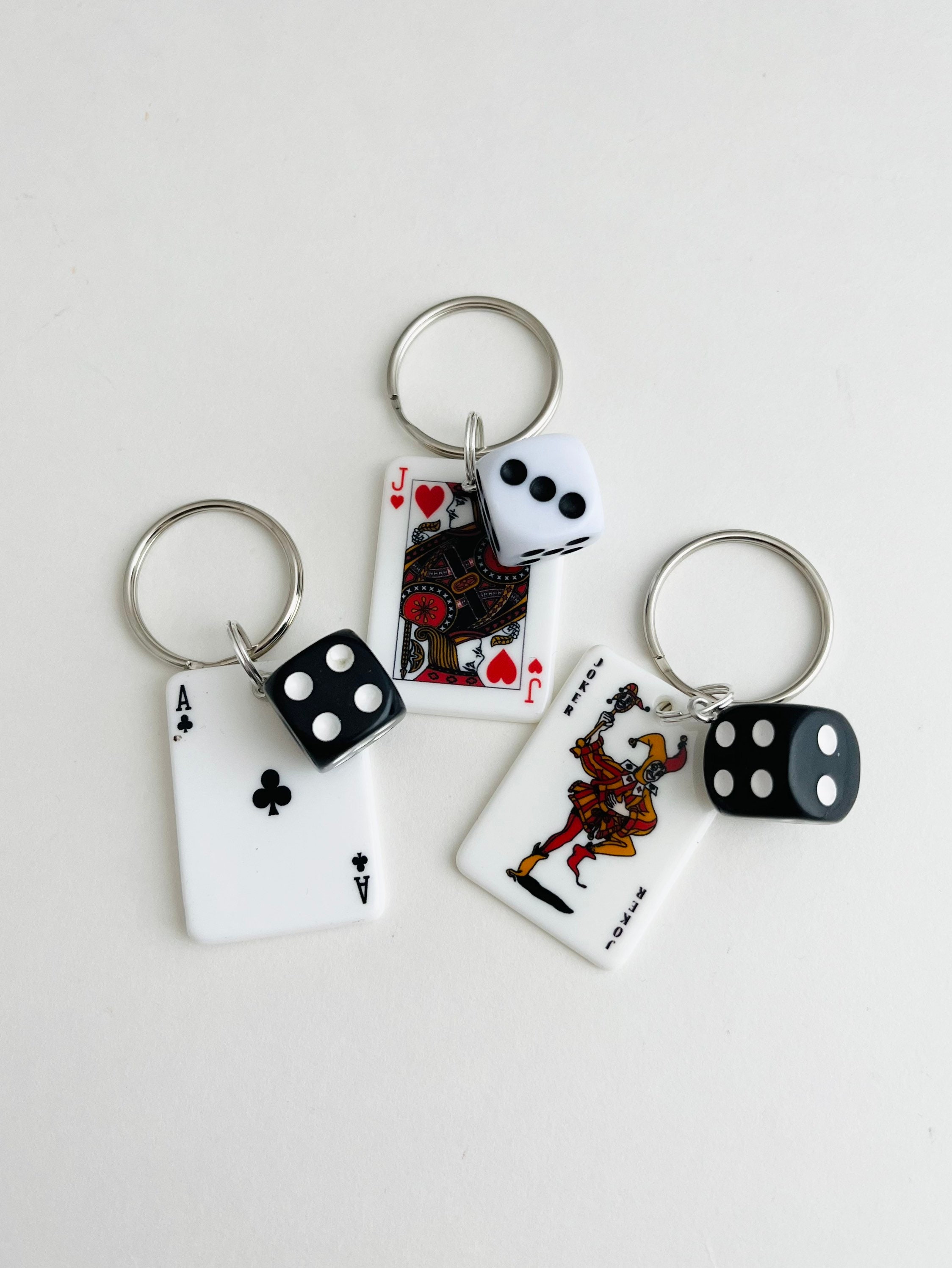  Lucky Dice Royal Flush Deck of Playing Cards Charm Bracelet,  Necklace, Keychain, Jewelry Gift : Handmade Products