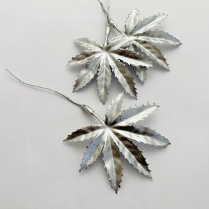 3pc Faux Hemp/Pot/Maple Leaf (Silver)