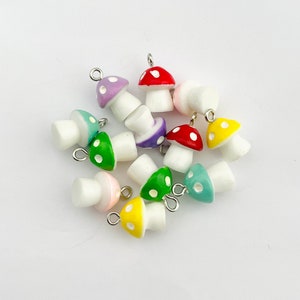 10pc Mix Set XS Mushroom Toadstool Resin Charms
