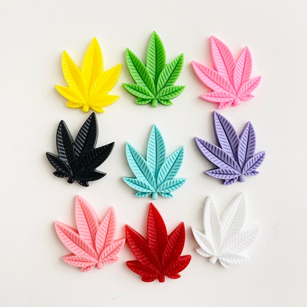 Pot Weed Leaf Flatback Cabochon /Marijuana Resin Embellishments (No Hook)