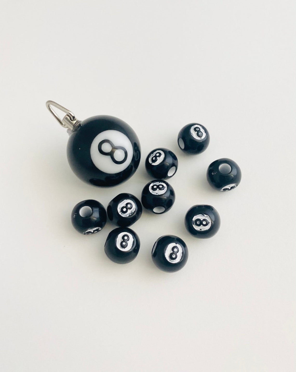 8Ball Set Beads/Pendant Billiards Beads 4mm Holes Etsy