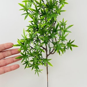 14” Faux Pot Leaf Branch Stem (Small Leaves)