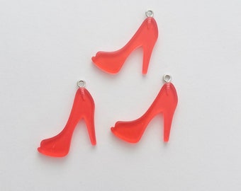 3pc Red Shoe Charms/Pendants