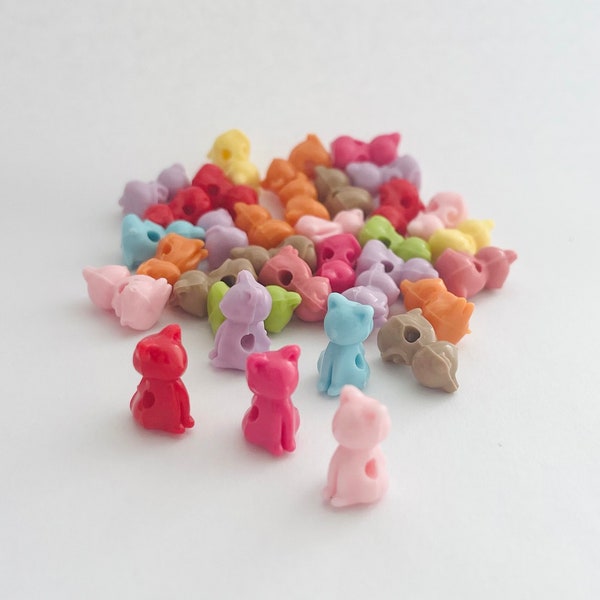 25-50pc Sets Cat Beads Set Mixed Colors