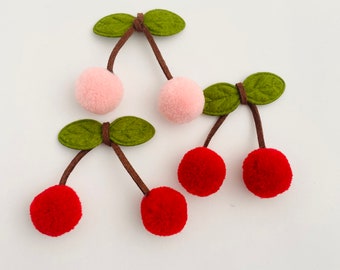 Mini Felt Cherries Ornaments 1-3pcs