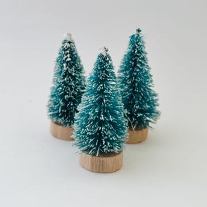 2” Tiny Bottle Brush Christmas Trees (Blue)