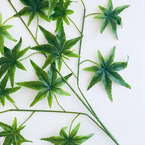 21” Faux Pot Leaf Branch Stem
