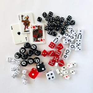 Lg Vegas Kit - Charms and Beads 8Ball Beads / Card Charms / Dominos Charms / Dice Beads & Charms