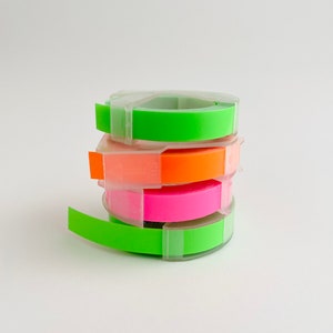 6/9/12mm Neon Single Rolls Embossing Tape Refills