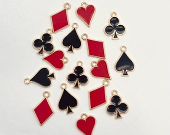 4pc Playing Card Charm Sets