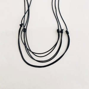Black (Gloss) Adjustable Cord Necklaces - 1/5/10 Qty Per Pack Options