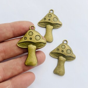 3pc LG Mushroom Pendant Charms Alloy (Bronze) Color