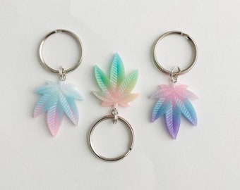 Pot Leaf Keychains Pastel