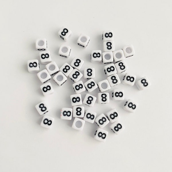 50Pcs #8 Beads Square 6mm