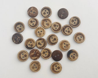 20pc Moon & Star Buttons 13mm