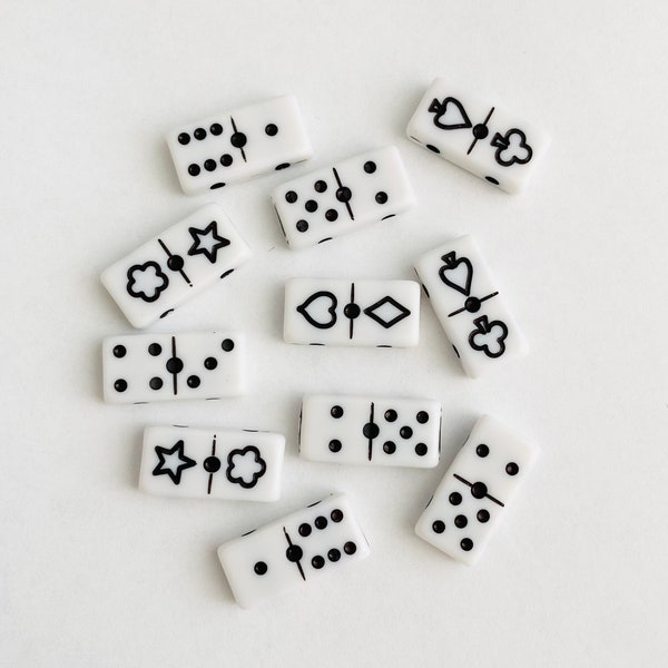 10pc Domino 2-Hole Card Suit Beads