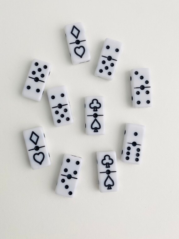 2 Hole Domino Card Suit Beads Etsy