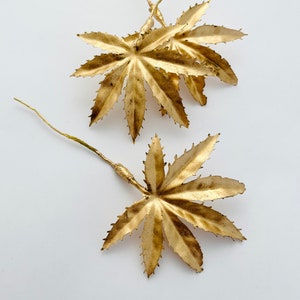 3Pc Set Faux Hemp/Pot/Maple Leaf (Gold)