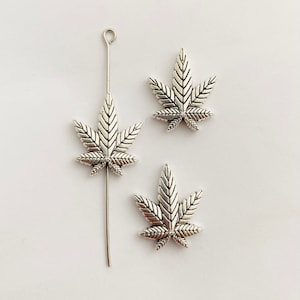 5-10pc Weed Beads Silver