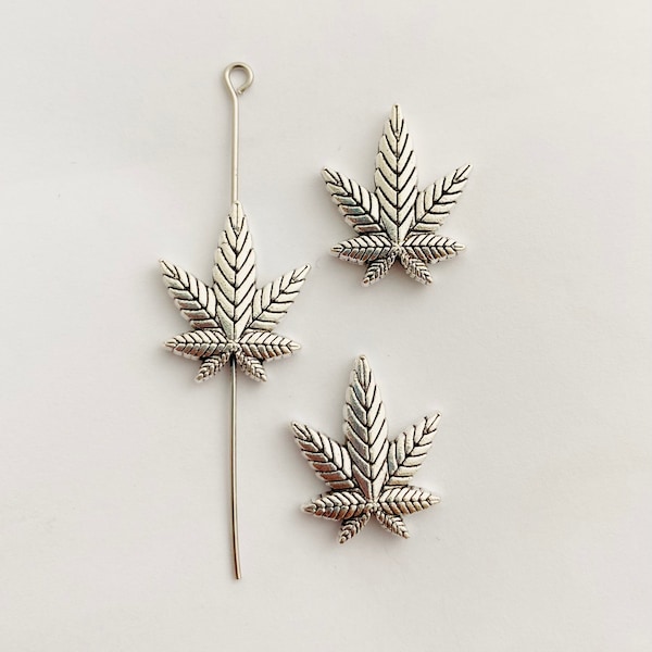 5-10pc Weed Beads Silver