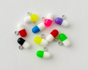 Fake Pill Charms 11mm x 5mm